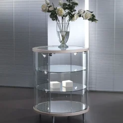 Vetrinetta Vetrina rotonda mod. olga in cristallo curvato in promo-sconto del 45% Artigianale in stile design in offerta